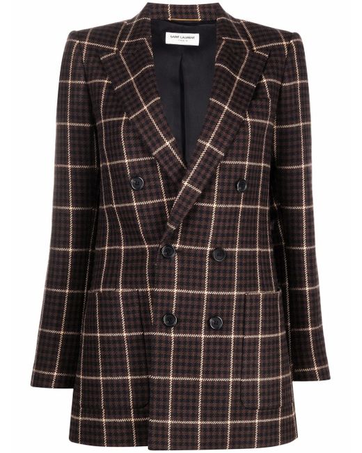 Saint Laurent checked double-breasted blazer