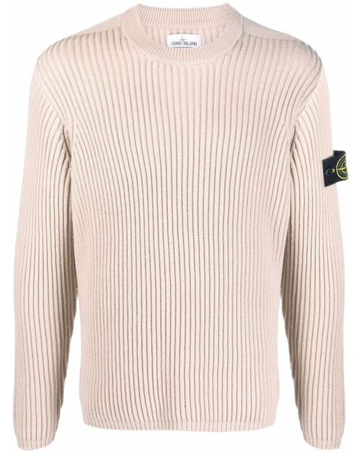 Stone Island Compass badge ribbed-knit jumper