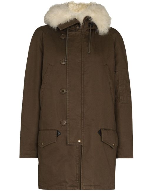Saint Laurent shearling-lined hooded parka coat