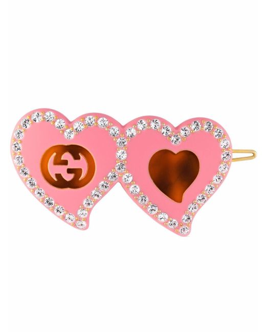 Gucci Hair clip with GG and hearts