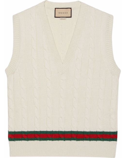 Gucci Web-stripe sleeveless jumper