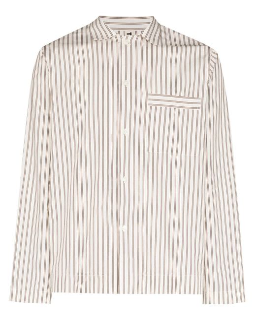 Tekla striped organic cotton pyjama shirt