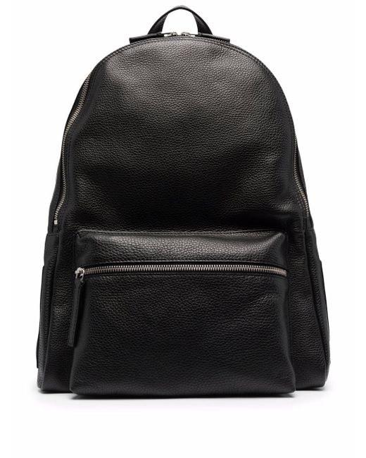 Orciani logo-plaque leather backpack