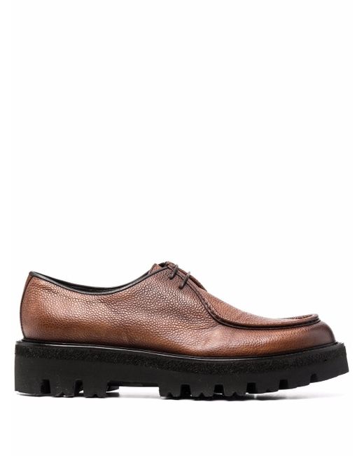 Barrett textured-leather Derby shoes