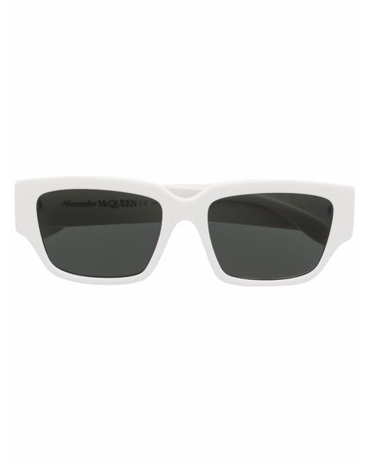 Alexander McQueen Graffiti logo-print square-frame sunglasses