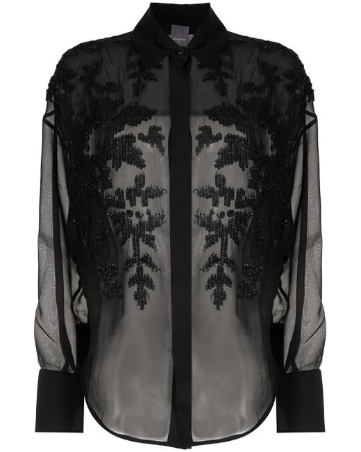 Lorena Antoniazzi sequin-embellished satin shirt