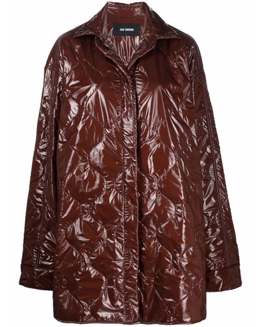 Raf Simons quilted high-shine coat