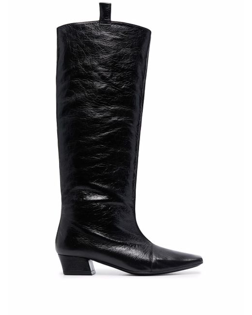 by FAR Remy creased effect leather boots