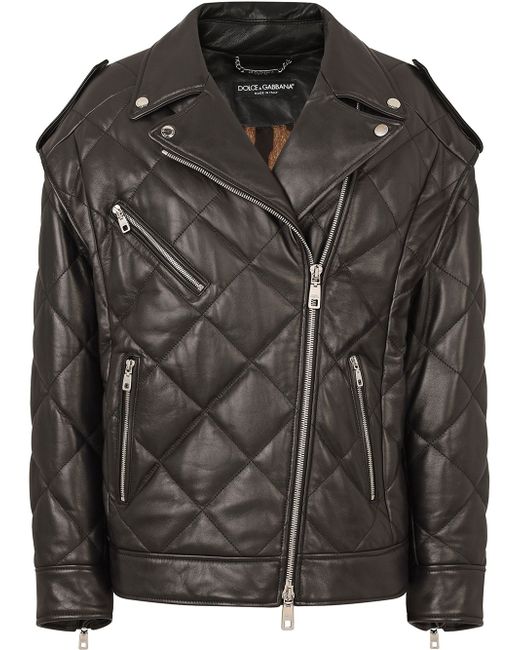 Dolce & Gabbana quilted zip-fastening biker jacket