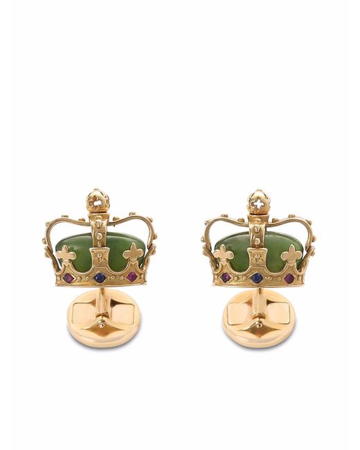 Dolce & Gabbana diamante-detail crown cufflinks