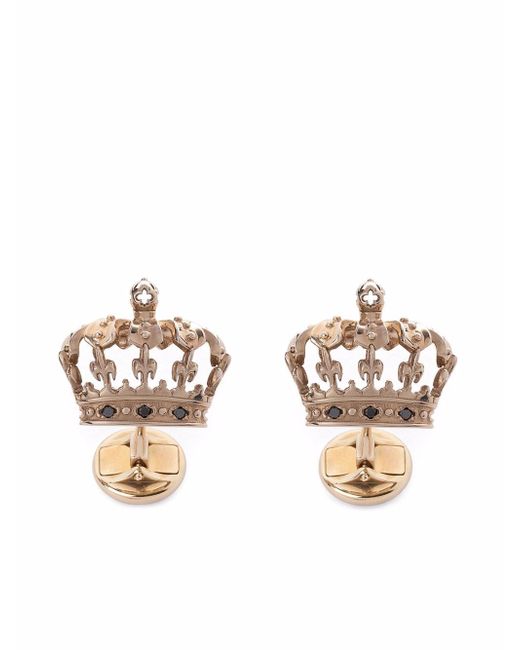 Dolce & Gabbana gemstone-detail crown cufflinks