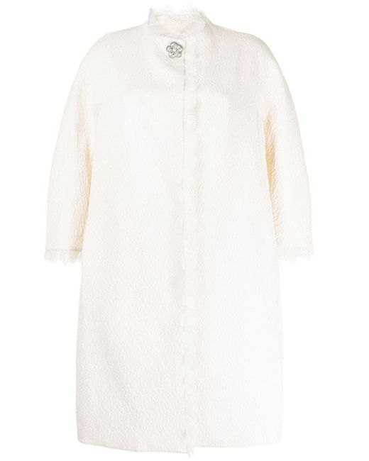 Shiatzy Chen patterned-jacquard reversible coat