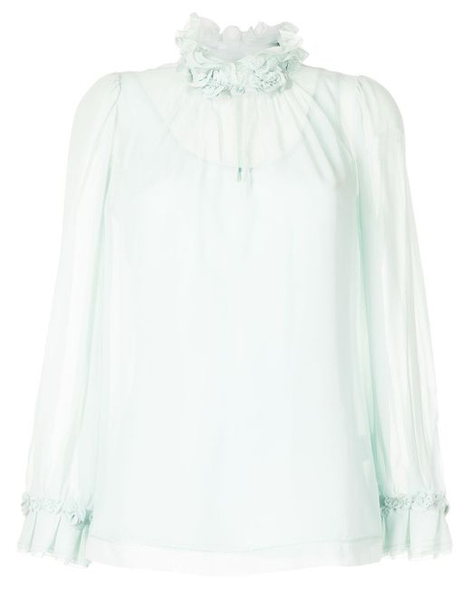 Shiatzy Chen frilled long-sleeve blouse