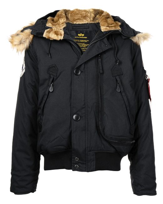 Alpha Industries faux fur-trim padded jacket