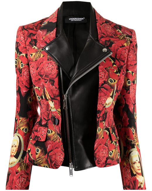 Undercover abstract-print layered blazer