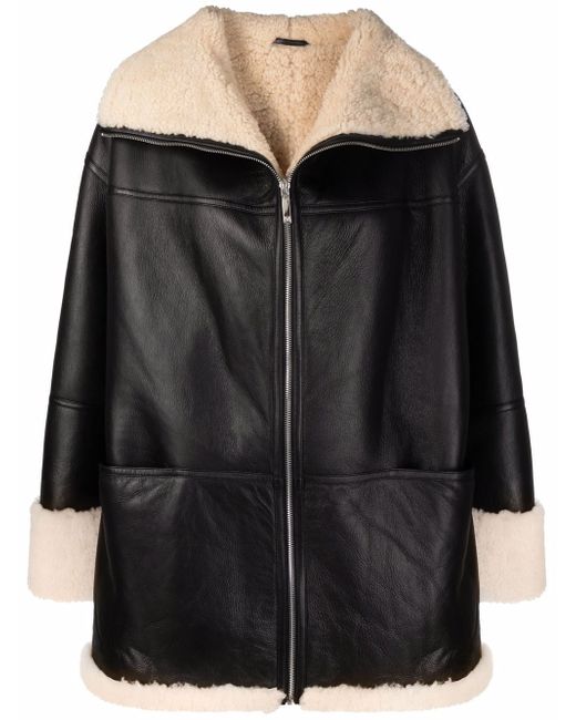 Totême shearling-lined leather jacket