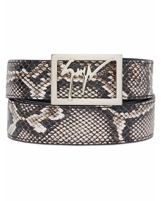 Giuseppe Zanotti Design snakeskin-effect calf leather belt