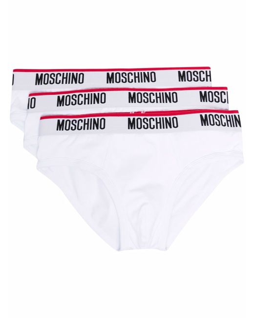 Moschino logo-waistband three-pack briefs