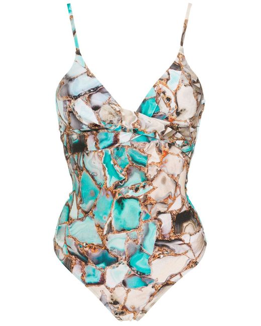 Lygia & Nanny abstract-print open-back swimsuit