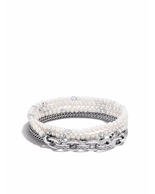 John Hardy Classic Chain transformable multi wrap pearl bracelet