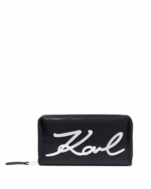Karl Lagerfeld K/Signature all-around zip wallet