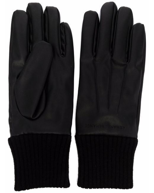 Armani Exchange logo embossed gloves
