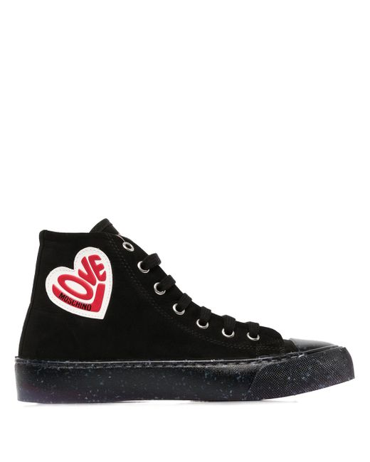 Love Moschino logo-patch high top sneakers