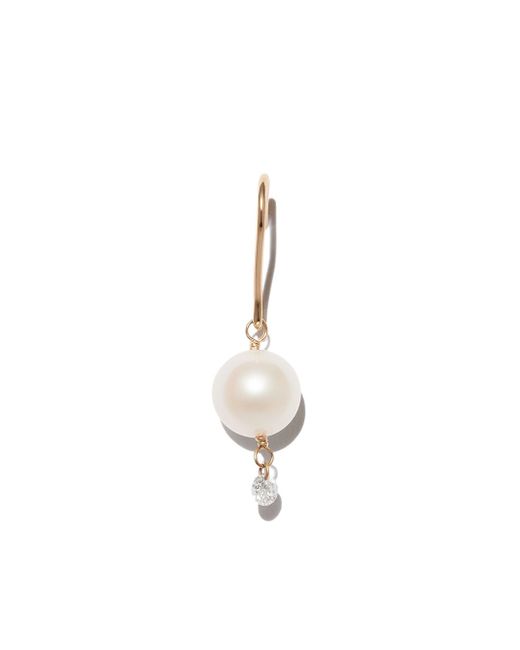 Persée 18kt Rain Song pearl and diamond drop earring