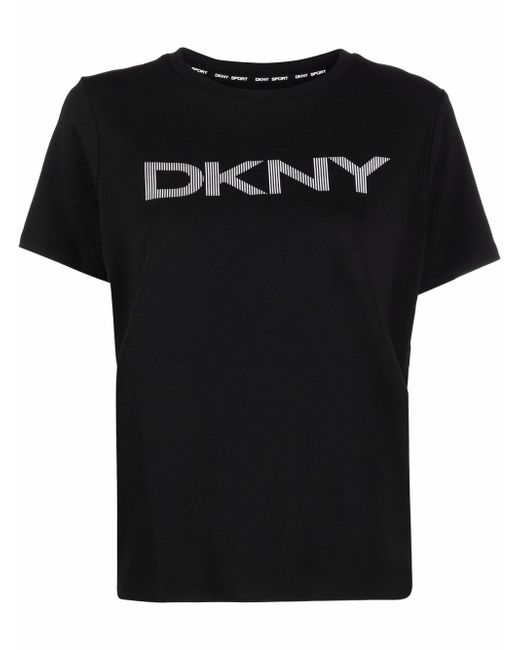 Dkny striped logo-print round-neck T-shirt