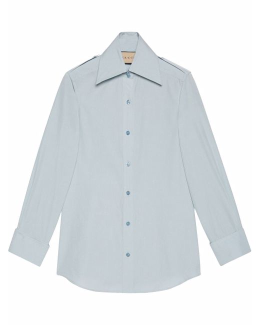 Gucci pointed-collar long-sleeve shirt