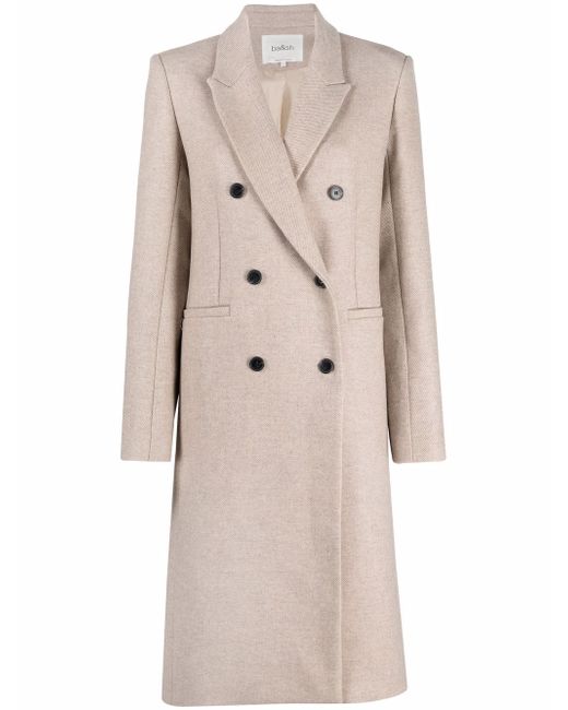 Ba & Sh peak-lapels wool-blend double-breasted coat