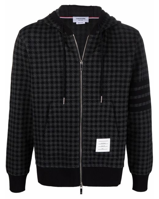 Thom Browne 4-bar zipped hoodie
