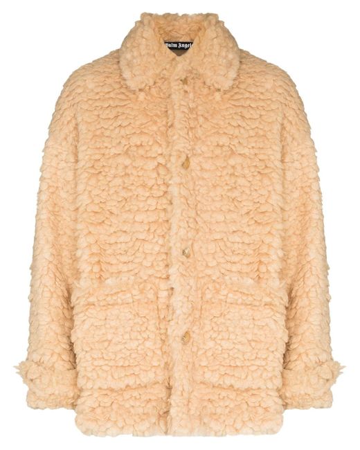 Palm Angels faux-shearling single-breasted short coat