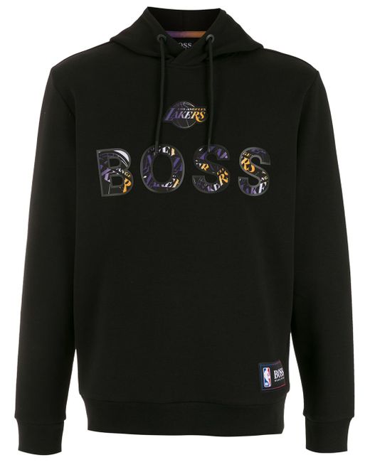Boss x NBA logo-print hoodie