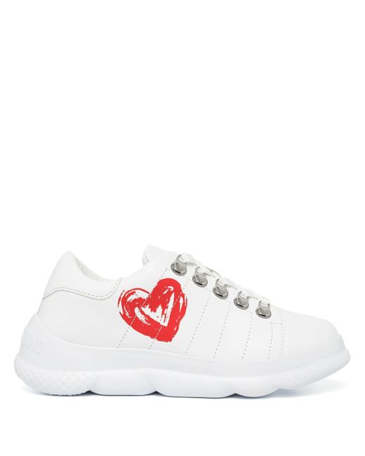 Love Moschino leather lace-up sneakers