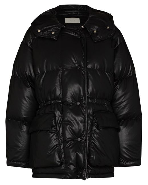 Lvir faux-leather puffer jacket