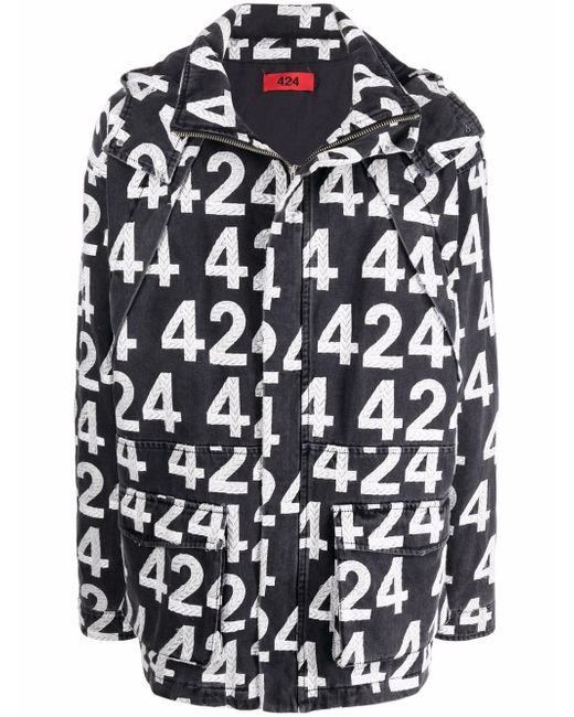 424 all-over logo print jacket
