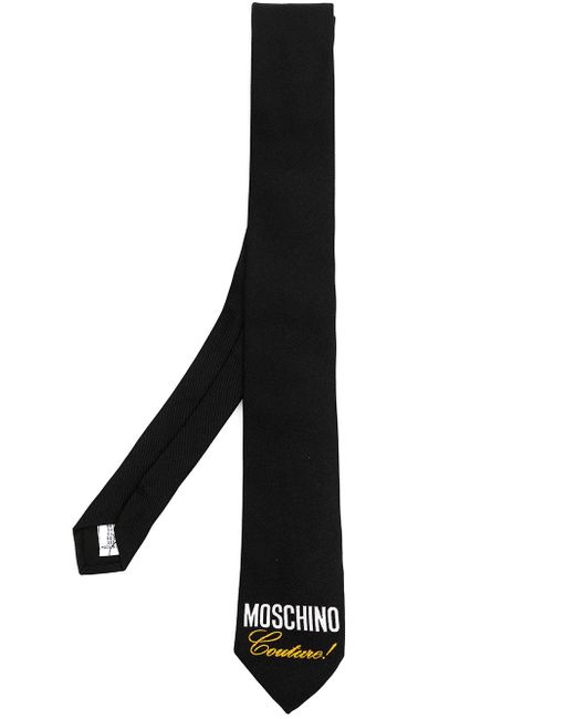 Moschino Couture logo-print silk tie