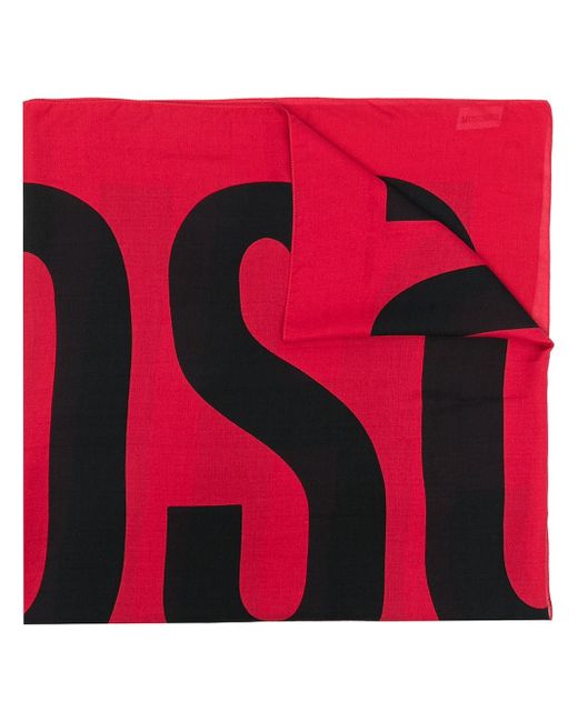 Moschino logo-print scarf