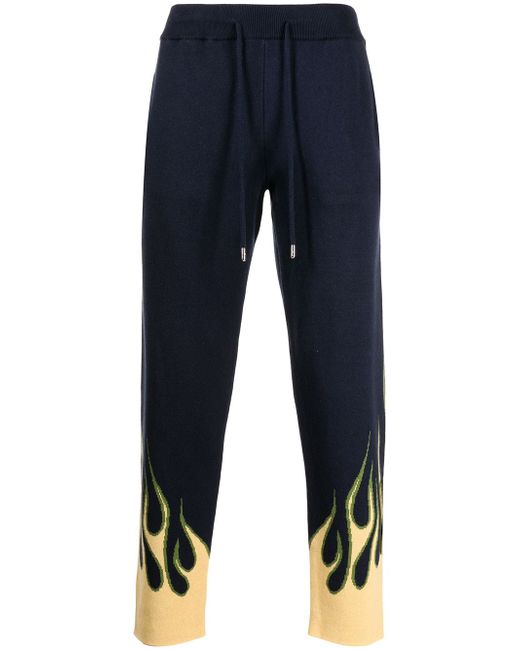 Just Don flame-cuff knit trackpants