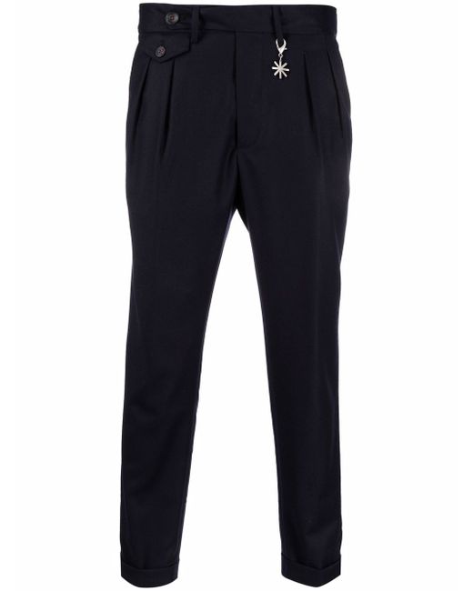 Manuel Ritz charm-detail cotton tapered trousers