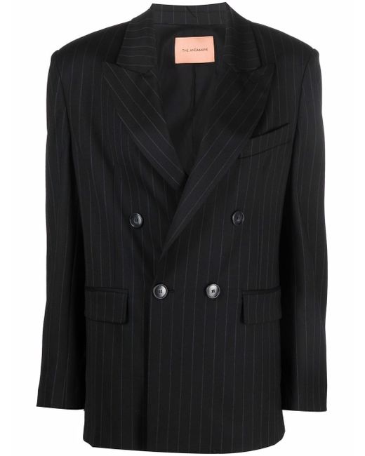 The Andamane double-breasted pinstripe jacket