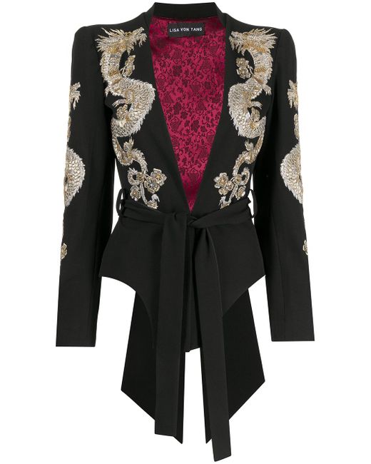 Lisa Von Tang dragon-embellished flow jacket