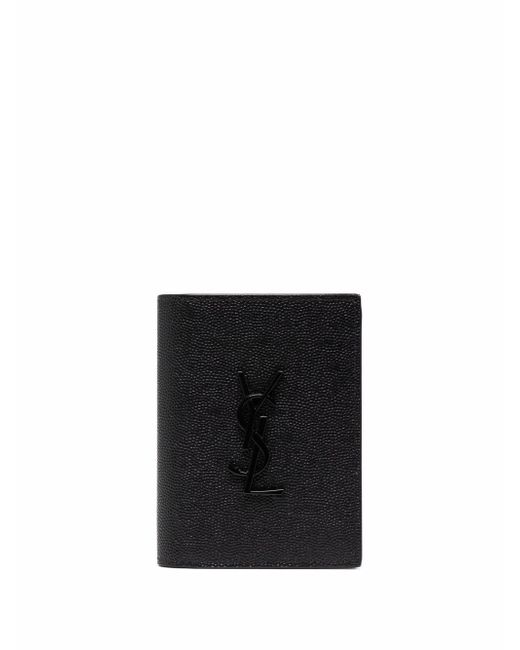 Saint Laurent Monogram pebbled-leather bi-fold wallet