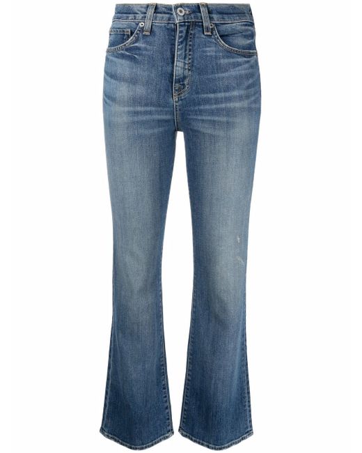 Nili Lotan high-rise bootcut bleach-effect jeans