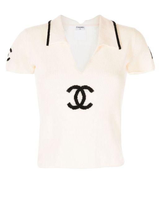Chanel Pre-Owned 2001 logo knitted top