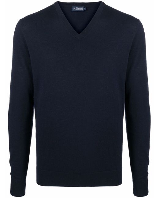 Hackett V-neck fine-knit jumper