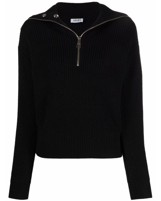 Liu •Jo chunky-knit half-zip sweater