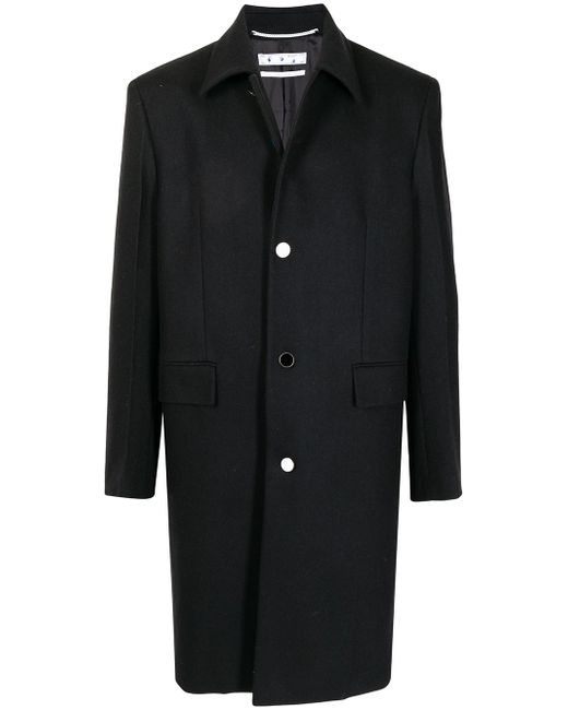 Off-White single-breasted wool-blend coat