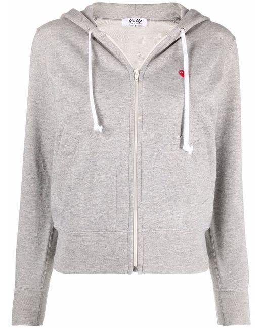 Comme Des Garçons embroidered-motif zip-fastening hoodie